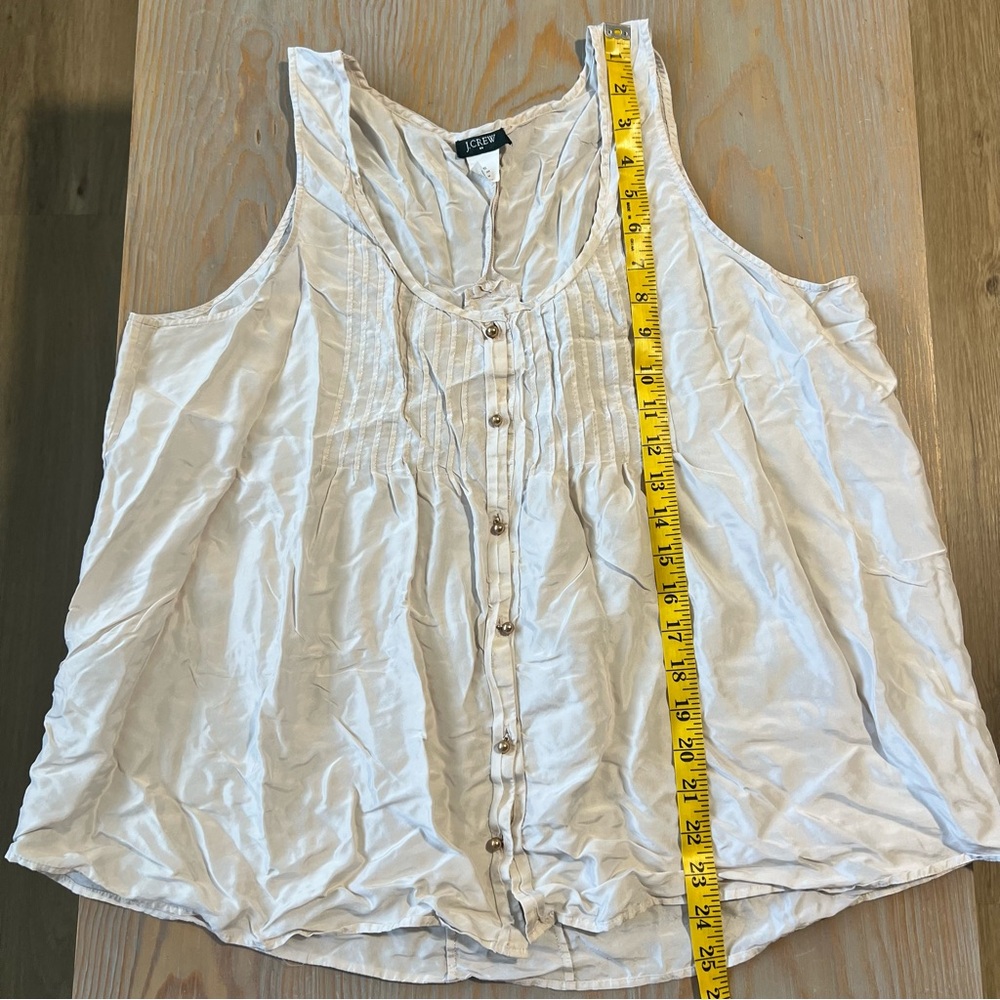 J Crew silk shell button down blouse tank top size XL - Picture 5 of 6